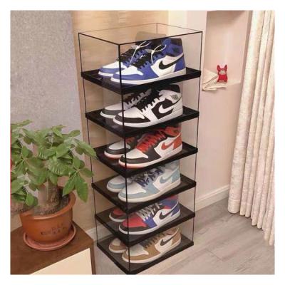 China WSJ 428481 Good Value For Money Acrylic Clear Plastic Display Cabinet Shoe Box Storage Home Storage And Organization for sale
