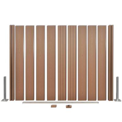 China Easily Assembled New type wood embossing all weather durable WPC Composite Fence for sale