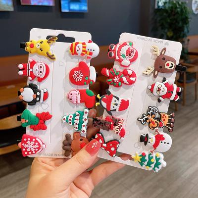 China New Hair Accessories Christmas Hairpin Set Christmas Tree Festival Santa Claus Gift Hair Accessories for sale
