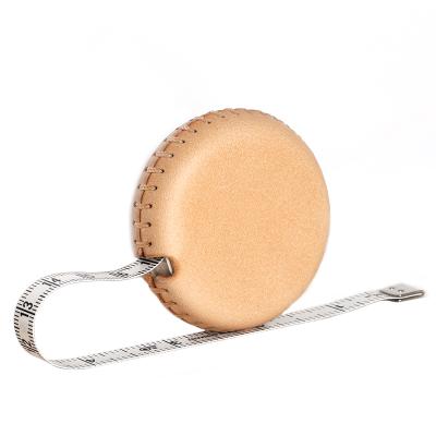 China Retractable Smooth Handmade Leather Around Measuring Tape For Apparel And Promotion for sale
