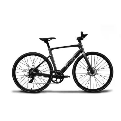 China Custom Carbon Fiber Ultralight Carbon Fiber Frame E Logo Bike, Torque Feeling 7 Speed Matte Black Electric Road Bike for sale