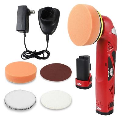 China Wet Polishing Cordless Polisher, 12V 4inch Car Buffer Polisher Kit 2.0Ah Battery Charger, Variable Speed, 4 Polishing Pads, Cordless Polisher for sale