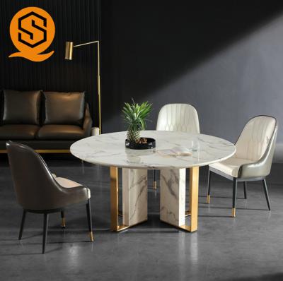 Chine Table de salle à manger blanche de marbre de cercle de la CE avec l'exécution exquise à vendre