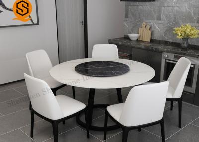 Chine Tables de salle à manger de luxe de marbre faites sur commande de rond de marbre en métal d'or d'aliments de préparation rapide de restaurant à vendre