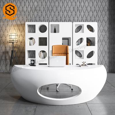 Chine Hauts meubles de bureau incurvés brillants de salon d'Office Desk Modern de Président de bord à vendre