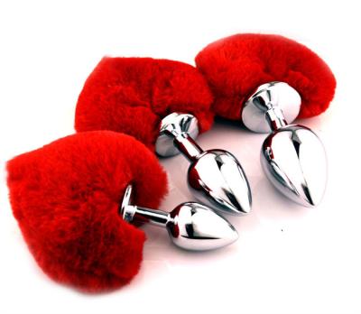 Chine Jeu rouge Bunny Tail Anal Plug Alu Bunnytail Buttplug de rôle à vendre