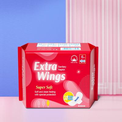 China Vrouwelijke hygiëneproducten Vrouwen Extra lange biologische katoenen menstruatiepads 350 mm Overnachtings serviettes Te koop