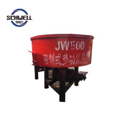 China General Construction Sites JW500 Concrete Electric Pan Mixer Cheap Price for sale