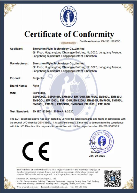 CE - Shenzhen Flyin Technology Co.,Limited