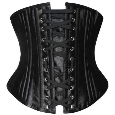 China 2022 New 26 Steel Bones Waist Trainer Shaper Attractive Black Bandage Body Shaper Women Bow Body Shapewear Corset for sale