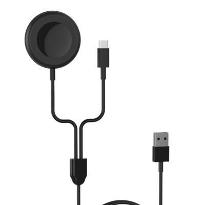 China Fast Charging 2in1 Magnetic Wireless Charger For Samsung Galaxy Watch 3 Speed S3 Watch Active Magnetic Wireless Charger 1 2 for sale