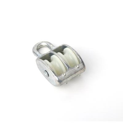 China Factory Galvanized Double Wheels Hand Pulley Block for sale