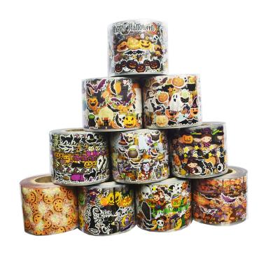 China Eco-Friendly Material And Easy Apply Nail Art Stickers 10 Roll Pumpkin Prep Ghost Bat DIY Manicure Decals Set Halloween Nail Foils for sale