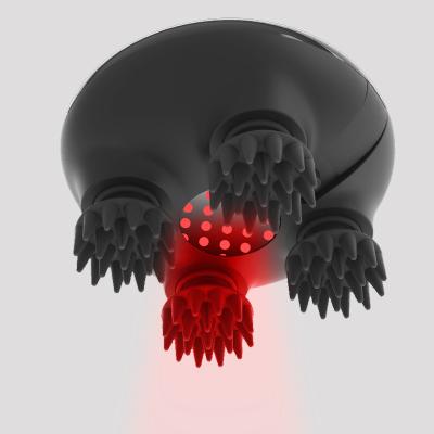 China Head Rechargeable waterproof head massager Hand Held Portable kneading rolling and current pulse stimulate Multi functional cordless for sale