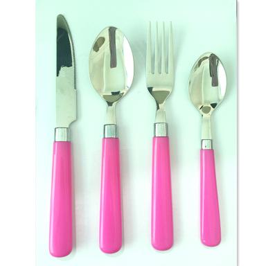 China Durable Plastic Classic Handle Stainless Steel Design Flatware Silverware Set for sale