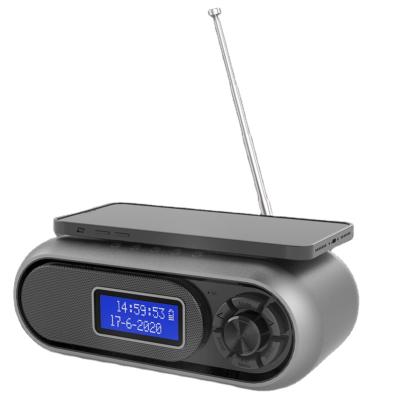 China Wireless Charger for Mobile Phone BT Wireless Charging Speaker with DBA Alarm Clock Radio for sale