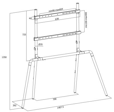 China Modern White Color Beech Wood TV Floor Stand 49-75 Inch, Portable TV Stand For Living Room, TV Floor Stand for sale
