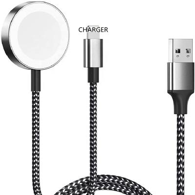 China High Speed Fast Charging 2-In-1 Braided Charger Cable 2 In 1 Magnet Wireless Charger For iwatch for sale