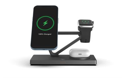 Chine T216 Support de chargeur rapide sans fil Apple et Samsung Montres chargeur 15W/10W/7.5W/5W Construit dans la lumière nocturne à vendre