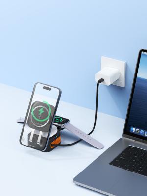 Chine 15W CYJ-10 Bureau Portable Chargeur rapide sans fil Chargeur magnétique avec indicateur de lumière Chargeur intelligent à vendre