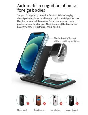 China 3-in-1-Wireless-Schnellladegerät Apple/Samsung 15W/10W Klappbarer Xharger unterstützt Apple Watch mit Nachtlicht zu verkaufen