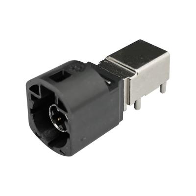 China FAKRA HSD Stecker Automobil Stecker Rechtswinkel Code A 4Pin PCB-Mount zu verkaufen