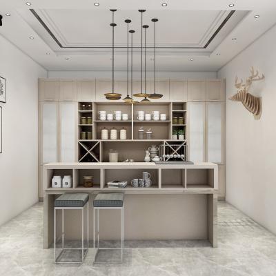 China Factory Manufacturer Supplier Slatted Dining Room Cabinet Kitchen Table Laminate for sale