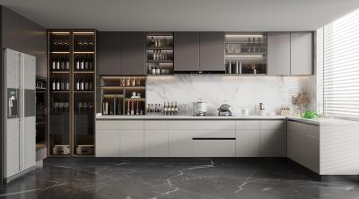 China Shaker Stained Finished Cabinet Lacquer Painting Wall Hanging Kitchen Cabinets for sale
