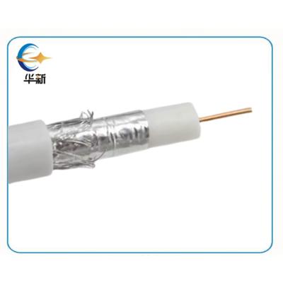 China Low Loss RG6 Coaxial Cable 75 OHM Coax Cable Foamed PE PVC Jacket High Shielding Performance for sale