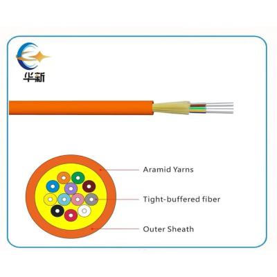 China GJFJV Tight Buffer Multicore Fibre Optic Cable PVC/LSZH Jacket High Strength Glass Yarns for sale