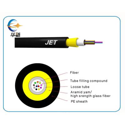 China Indoor Outdoor Single Mode External Fibre Cable 2/4/6/8/10/12/24 Core Jet Fiber Optical Cable for sale