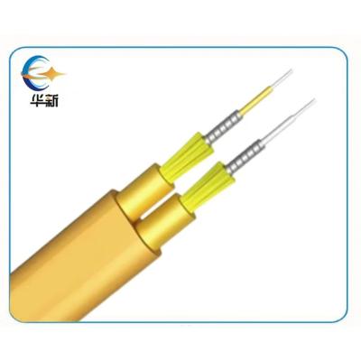 China GJFJBV Flat Fiber Optic Cable Double Protection Armor Layer Aramid Yarns Single Mode for sale