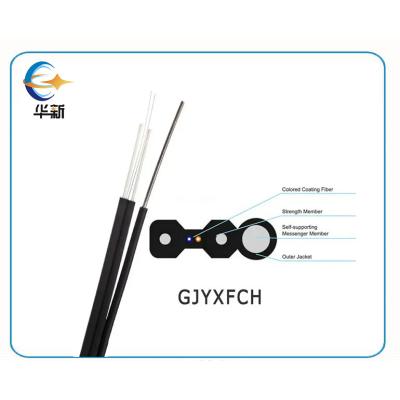 China 1 2 Core Ftth Drop Cable 1km 2km Roll Single Mode LSZH 4core GJYXFCH for sale