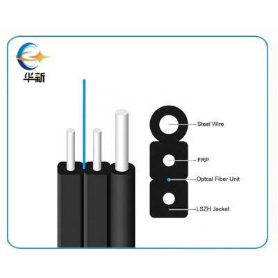 China G657A1 G657A2 G652D Single Mode LSZH Jacket Optical Fiber Drop Cable Black for sale