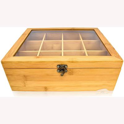China Natural Bamboo Backed Tea Bag Storage Box for sale