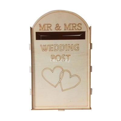 China China Red-eye Wedding Wooden Mailbox - DIY Wedding Wooden Post Box, Royal Mail Styled MDF Storage Box Decoration Party Supplies For Us for sale