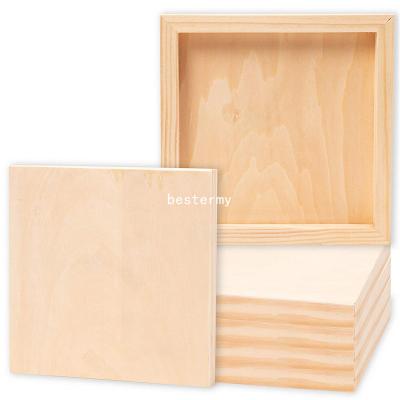 China Juvale 6-Pack 8x8 Handmade Unfinished Wooden Canvas Rocked Panels for Painting, Drawing, for sale