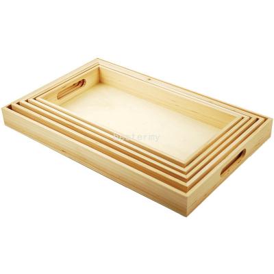 China China Multicraft Imports WS410 5-Piece Paintable Wooden Trays With HandlesSuit Wooden Tray for sale