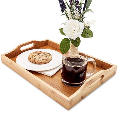 China China Juvale Wooden Food Serving Tray with Handles Bamboo Paddle for sale
