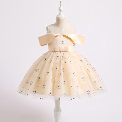 China Bowknot Baby Kids Girl Princess Birthday Party Evening Dress Kids Washable Bridesmaids Dresses for sale