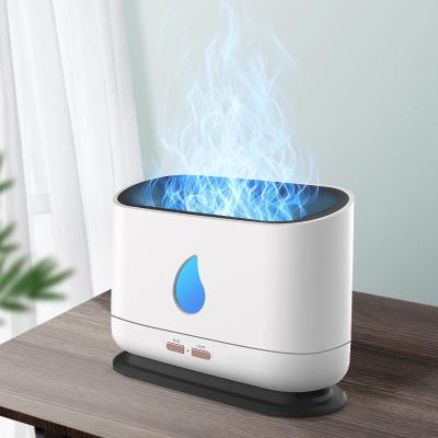 China Hot Sale 200ml Ultrasonic Air Humidifier Usb Flame Aroma Diffuser Household Use Home Firelight Flame Humidifier For Office for sale