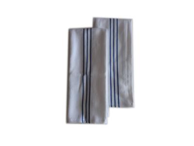 China Cotton Polyester Dish Towel Bar Towel White with Blue Strips Kitchen Towel for sale