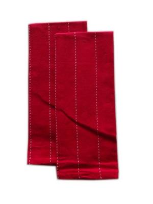 China Kitchen Towel Dish Towel Red with White Strip 16x28inch for sale