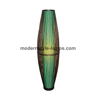 China Vintage Rattan Bamboo Style Lamp Uplight Type For Bedroom Living Decorative for sale