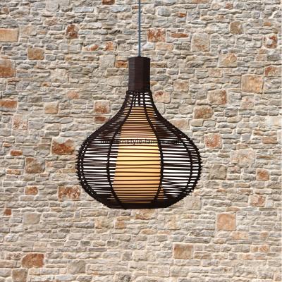 China Handmake Vintage Rattan Lamp Chocolate Color Highly Durable For Hotel Decoration for sale