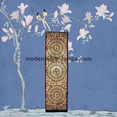 China Living Room Floor Lamp With Rattan Shade , Decorative Interior Lamps European Style for sale