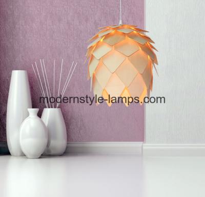 China Christmas Decor Modern Wood Lamp D40*H40cm Size Natural Wood Pine Cone Chandelier for sale