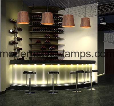 China D25xH25cm Contemporary Wood Chandelier , Tree Bark Hanging Lamp 60W Bulb for sale