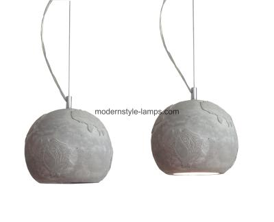 China Flower Pattern Cement Pendant Lamp Indoor Decorative Concrete Chandelier for sale