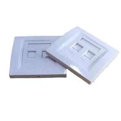 China High Strength Modular RJ45 Jack Fitting 2 Ports 86 Type Wall Mount Faceplate for sale